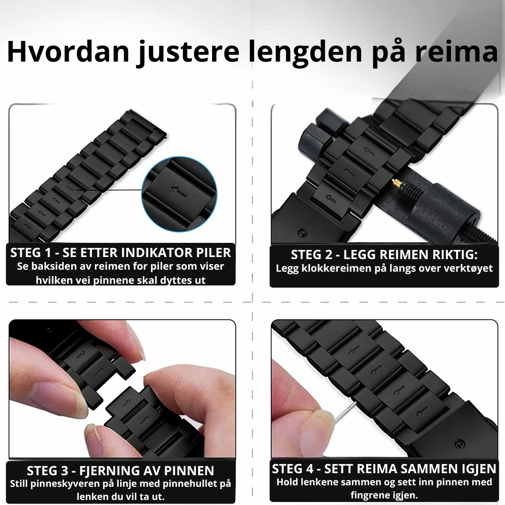 TrackVibe - Rustfritt Stål klokkereim