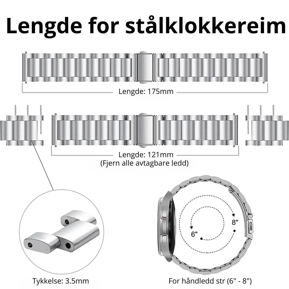 TrackVibe - Rustfritt Stål klokkereim